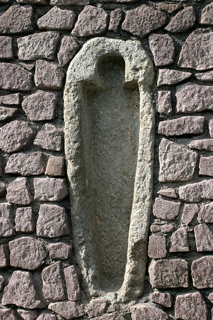 Sarcophagus used in a wall