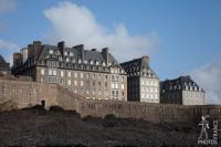 Buildings, walls and rocks