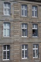 Old city apartment windows