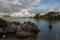 Saint Guirec beach at sunrise