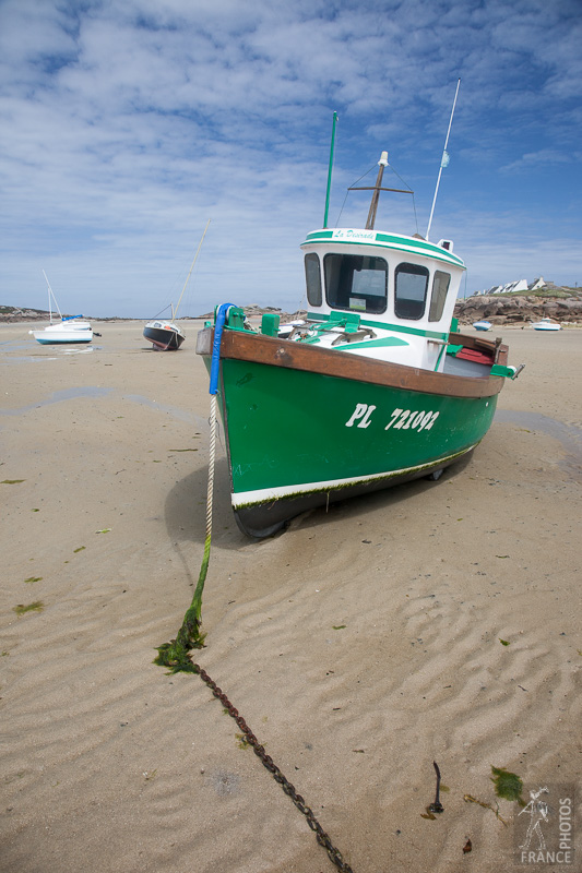 Stranded firshing boat