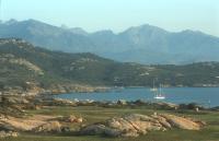 Punta Spano and mountains in the Calvi bay