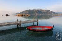 Red boat pier