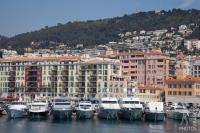 Lined up yachts