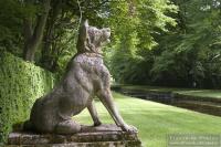 Courances dog statue