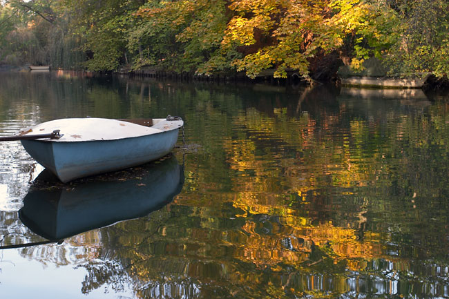 Rowboat with Fall colors