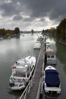 Pontoon and boats on an overcast day