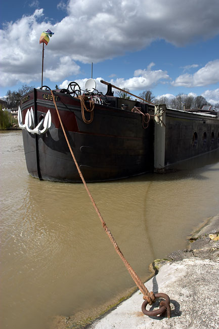 Barge on the Marne river