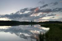 Quiet sunset near the pond