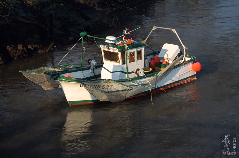 Fishing boat in the Vernier marsh