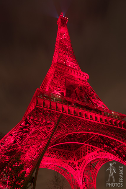 Eiffel tower in red