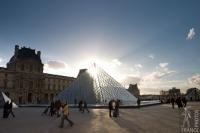 Light goes through the Louvre Pyramid