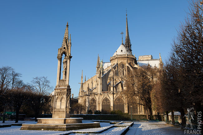 Notre Dame in chilly weather