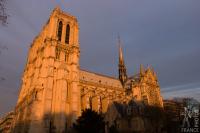 Notre Dame cathedral in the evening