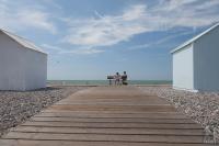 Sunny beach boardwalk