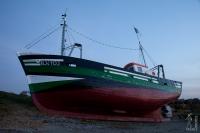 Stranded fishing boat