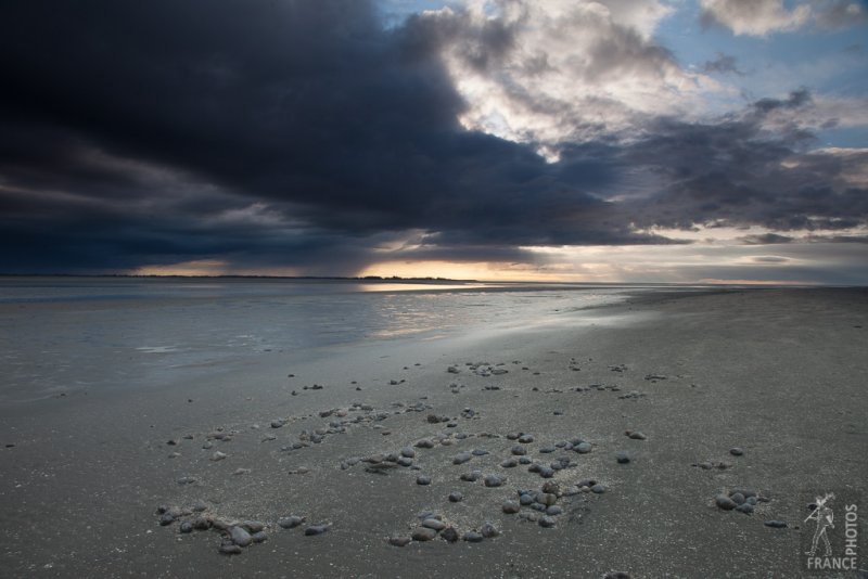 Pebbles and sunset